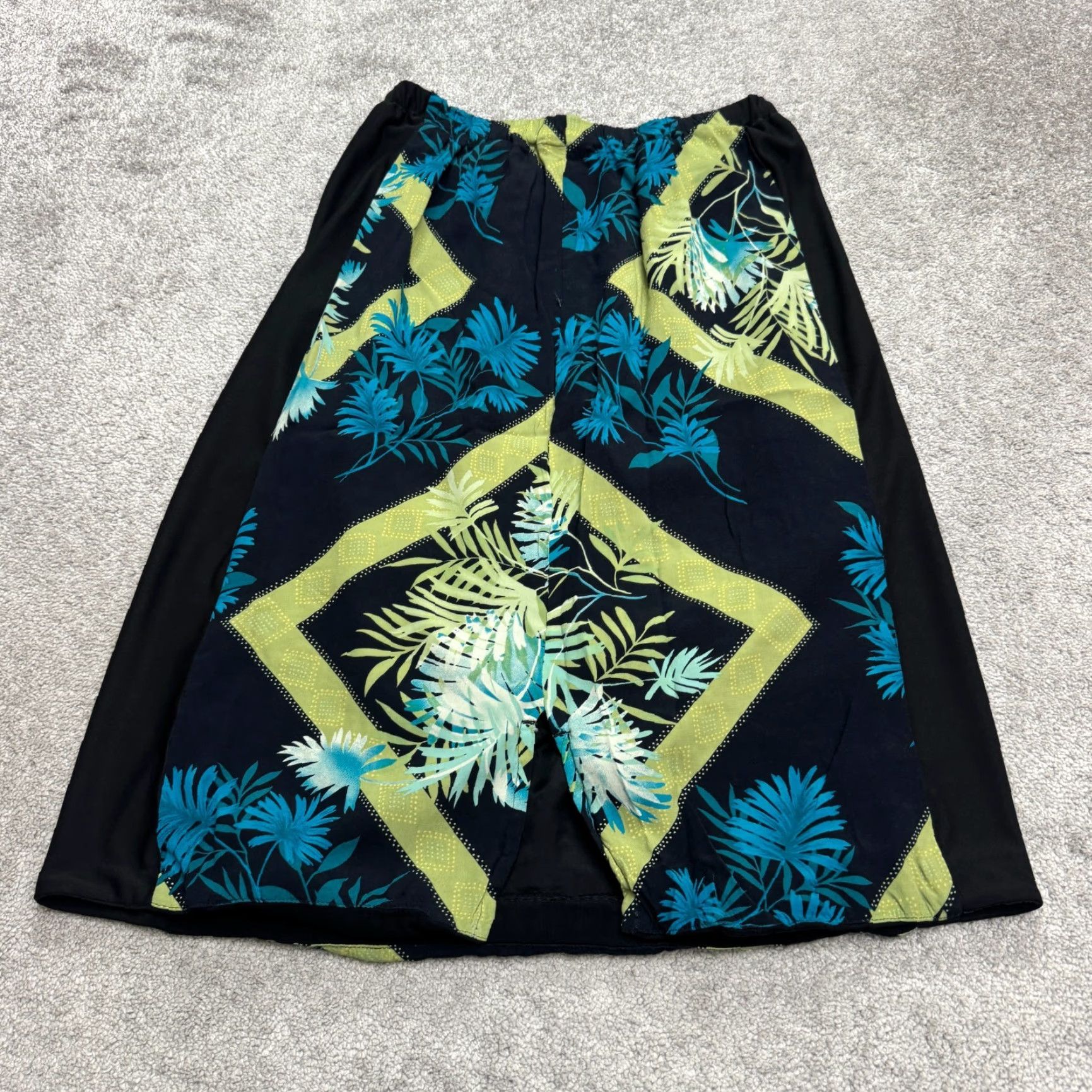 Vintage VINTAGE Clio Floral Midi Skirt Womens M Blue Green 90s Boho Casual Size M / US 6-8 / IT 42-44 - 2 Thumbnail