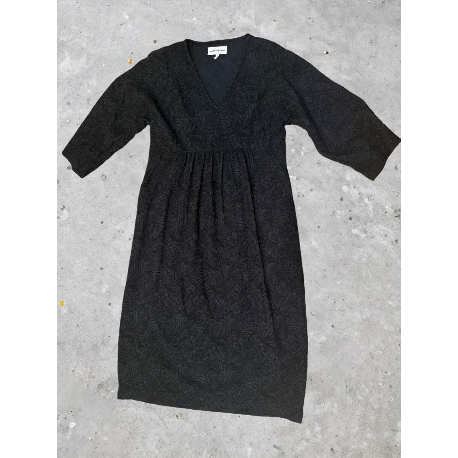 Mara Hoffman Mara Hoffman Aviva Dress – Black Cotton Jacquard (Sample) Size S / US 4 / IT 40 - 1 Thumbnail