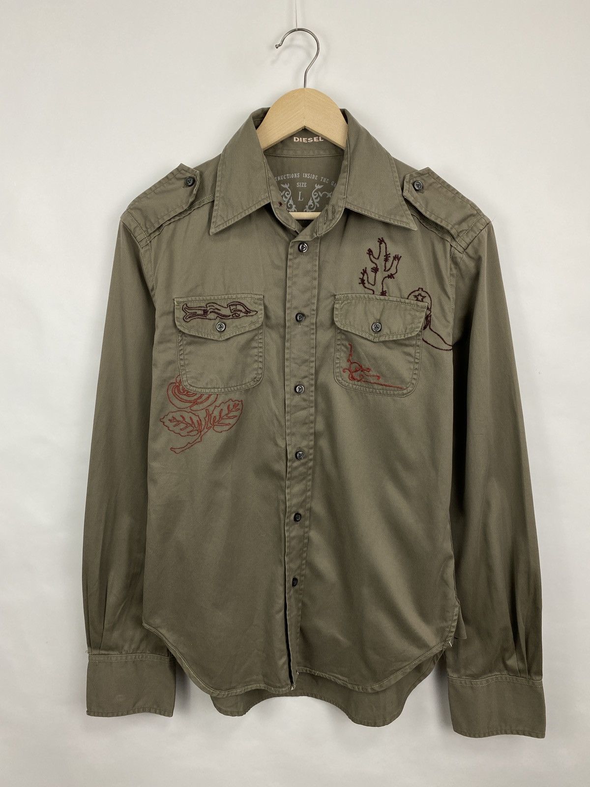 Diesel 🇺🇸 Vintage Y2K Diesel Western Shirt Retro Hype Navajo Rare Size US L / EU 52-54 / 3 - 4 Thumbnail