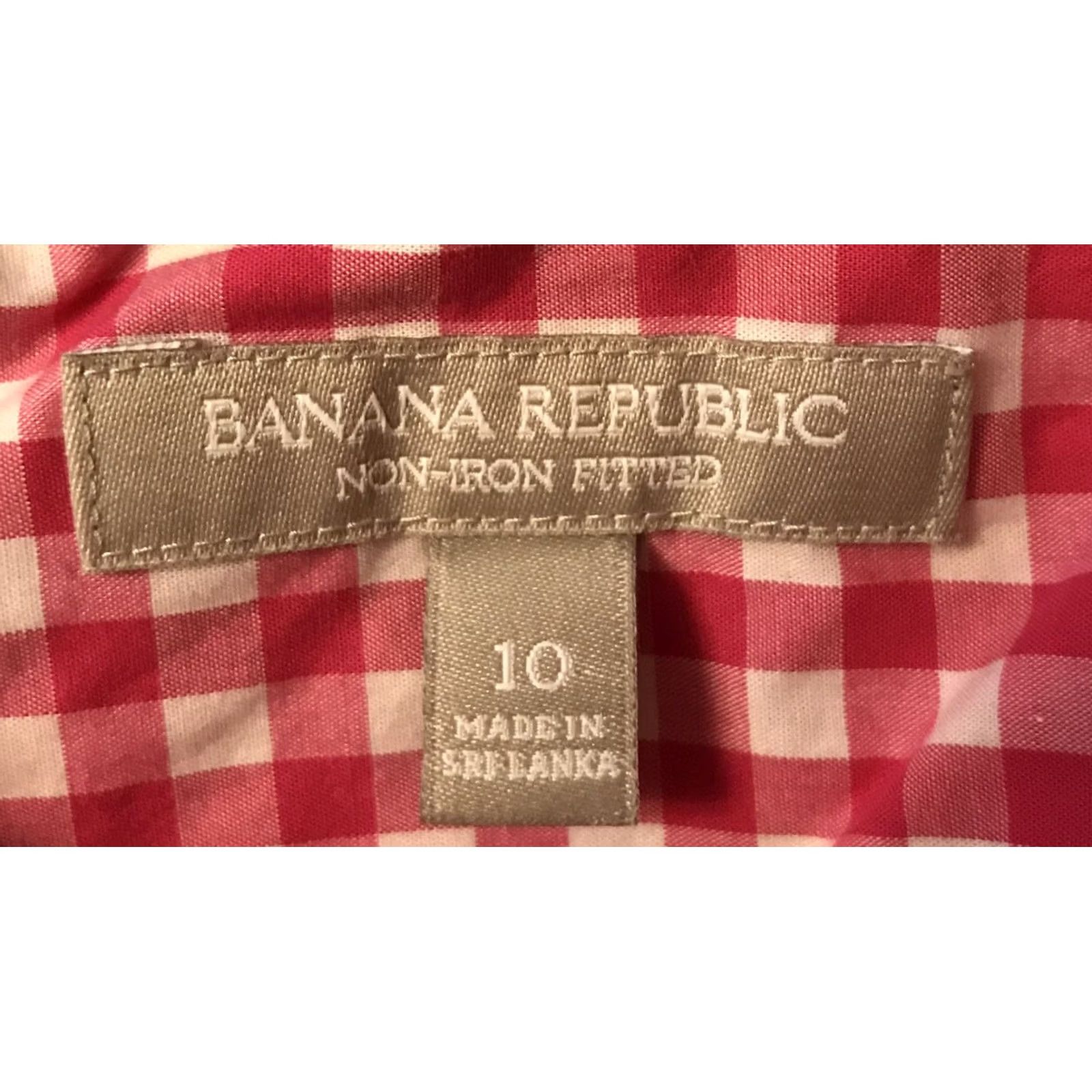 Banana Republic Banana Republic Shirt Pink White Plaid Button Up L/S check collar Size 10 M Size L / US 10 / IT 46 - 3 Thumbnail