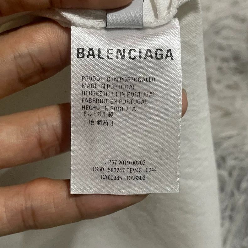 Balenciaga Balenciaga Buckle Logo Short Sleeve T-Shirt White Size M Size US M / EU 48-50 / 2 - 5 Thumbnail