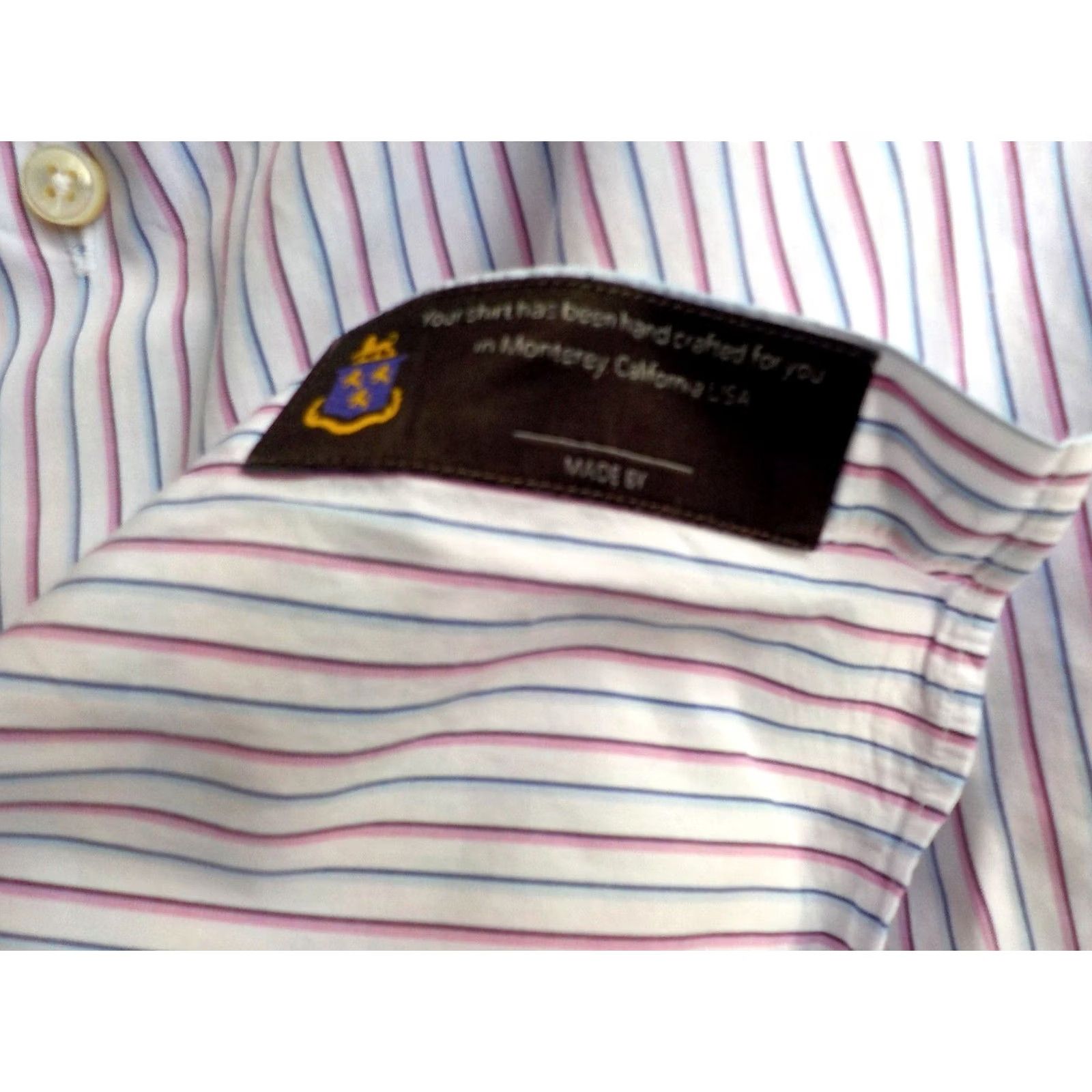 Robert Talbott VINTAGE Robert Talbott LS Striped Shirt 17 White Pink Blue Men Shirt Long Sleeve Size 17 Regular Cotton Size US XL / EU 56 / 4 - 4 Thumbnail
