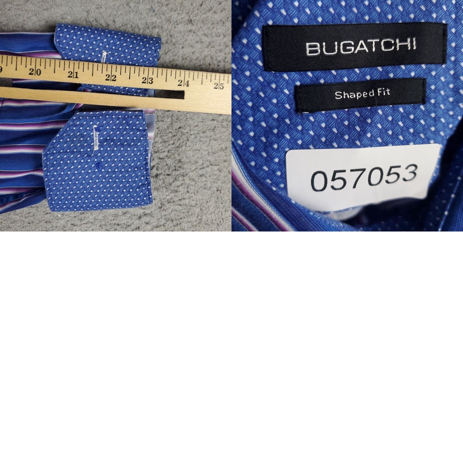 BUGATCHI Bugatchi Shirt Mens Large Blue Striped Shaped Fit Button Up Long Sleeve Size US L / EU 52-54 / 3 - 8 Thumbnail