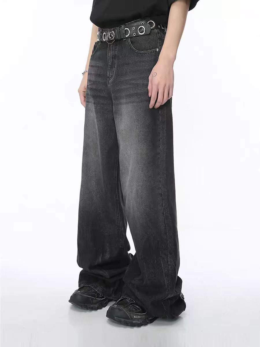 Japanese Brand × Jean baggy harajuku style black and grey wide-leg casual jeans Size US 30 / EU 46 - 3 Thumbnail