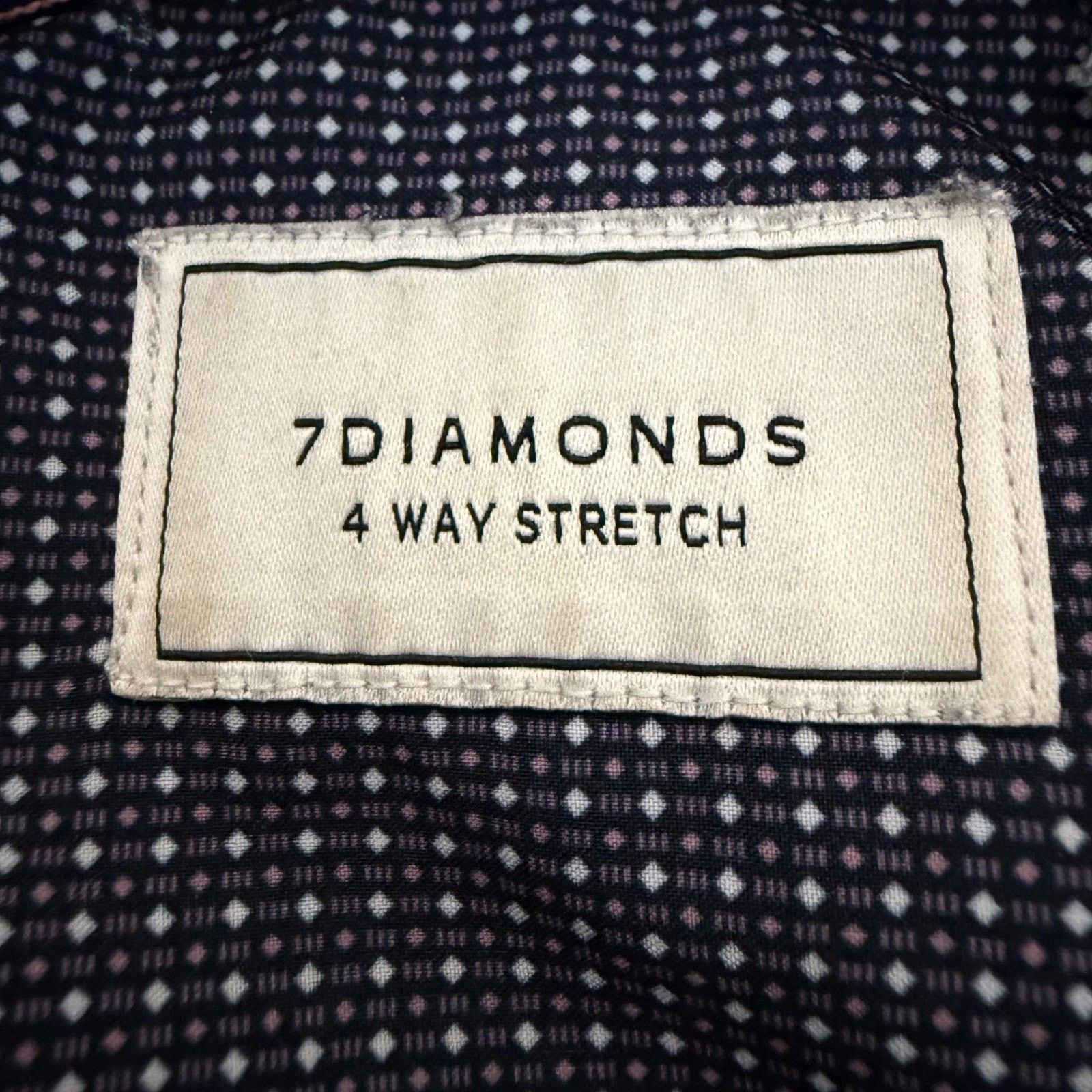 7Diamonds 7 Diamonds Men XL Navy Blue Dotted Button Down Shirt Stretch Size US XL / EU 56 / 4 - 2 Thumbnail