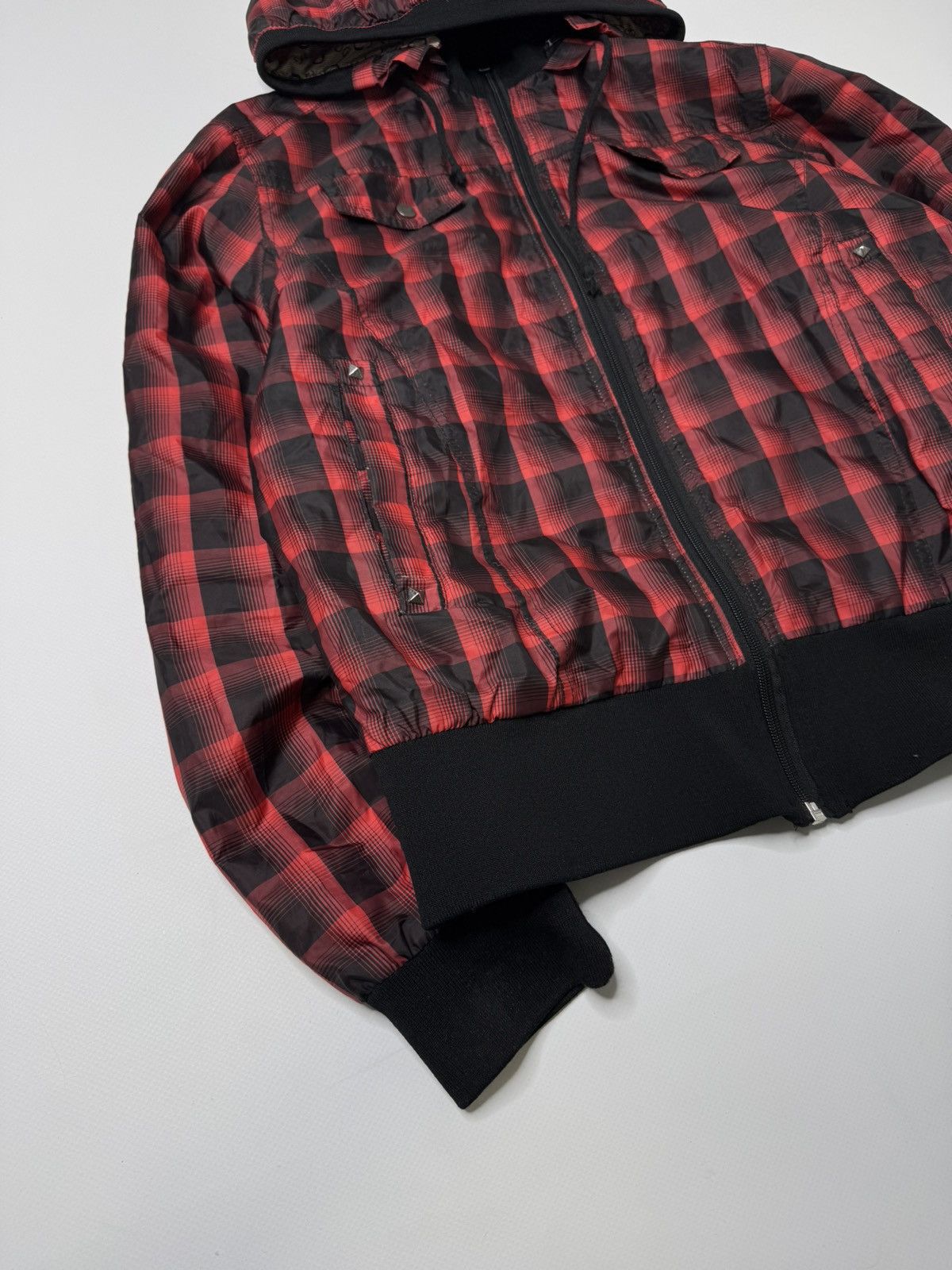Vintage Vintage red black checked light jacket avant garde if6was9 Size S / US 4 / IT 40 - 3 Thumbnail
