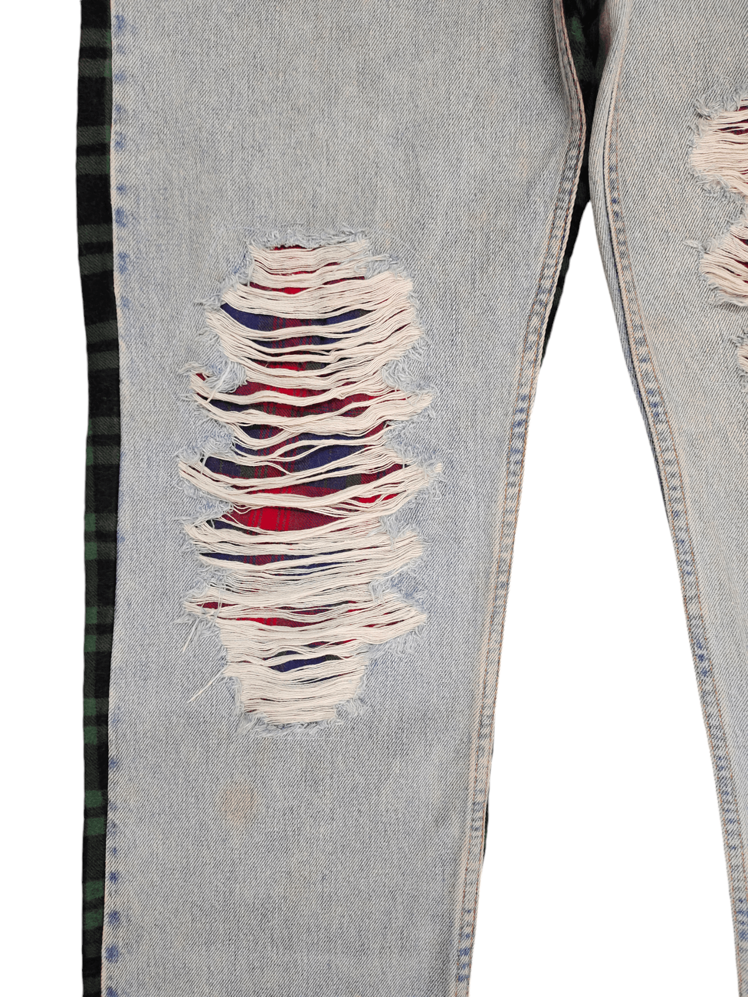 Levi's Vintage Clothing Vintage Levis 505 Distress Faded Checkered Jeans Custom Size US 34 / EU 50 - 7 Thumbnail