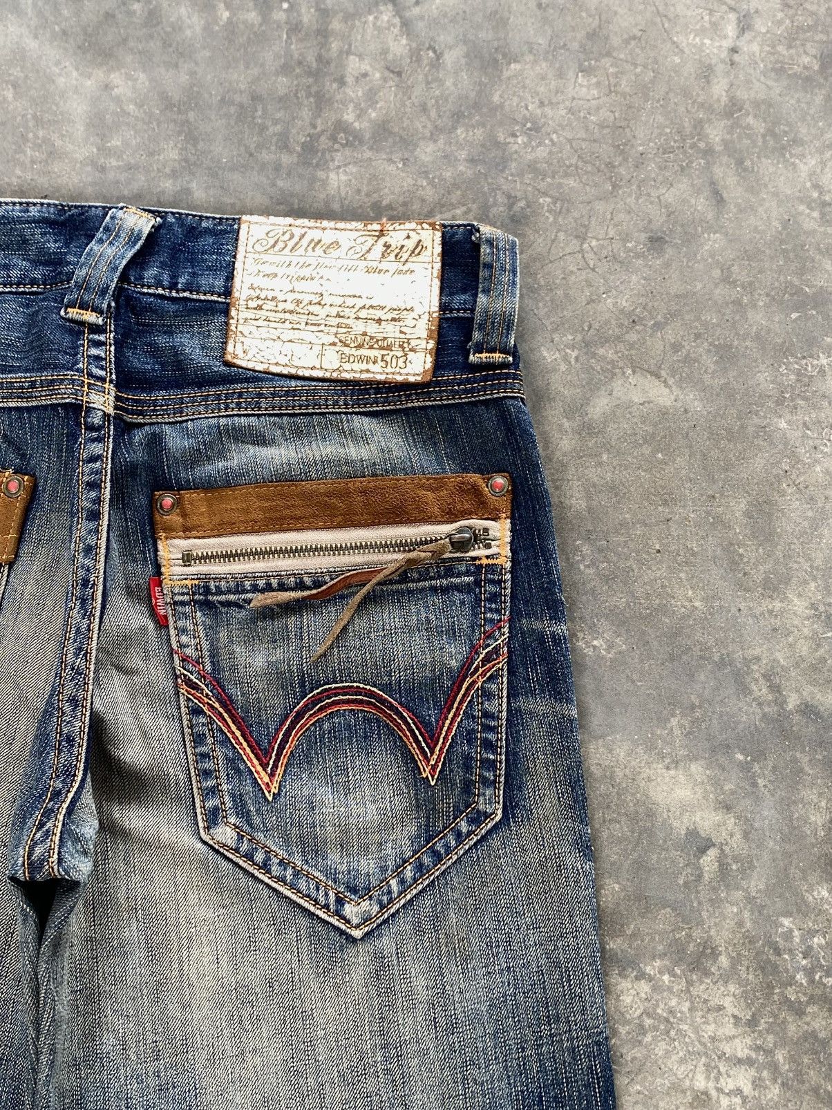 Vtg Edwin Blue Trip Flared Mud Wash Jeans 🇯🇵
