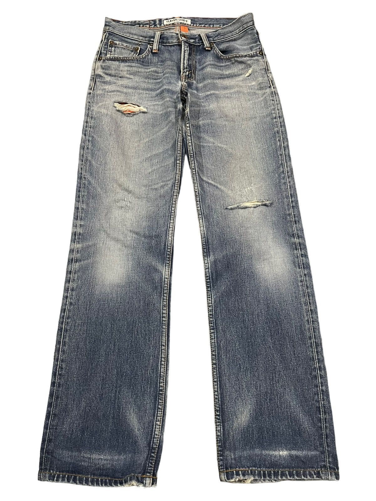 image of 1990X Clothing x Levis Vintage 90's Levis 503 Blue Wash Distress Baggy Jeans, Men's (Size 30)