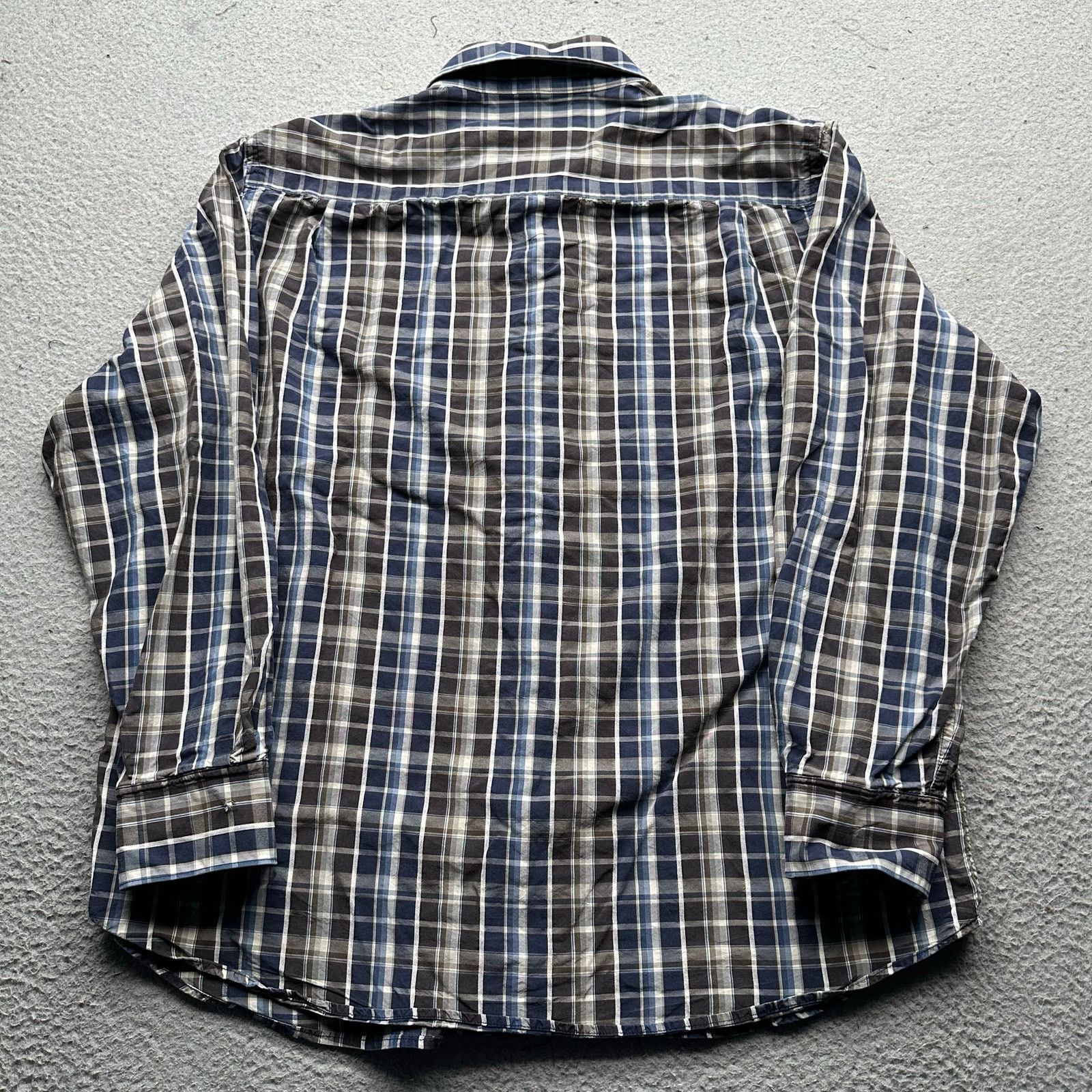 Tommy Bahama Tommy Bahama 100% Silk Button Dress Shirt Mens L Plaid Navy Size US L / EU 52-54 / 3 - 11 Thumbnail