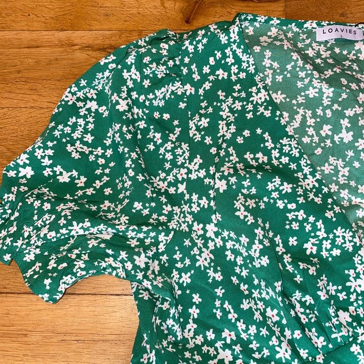 Vintage LOAVIES BEAUTIFUL SUMMER DRESS WITH FLOWERS Size L-NEW Size L / US 10 / IT 46 - 3 Thumbnail