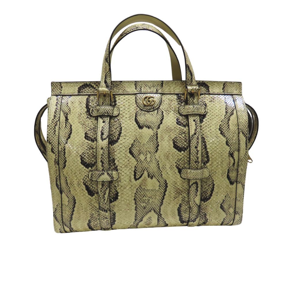 Gucci Gucci Gucci Double G Python Medium Tote Bag Natural Material Tote Bag 711057 DUTY FREE for USA Size ONE SIZE - 1 Thumbnail