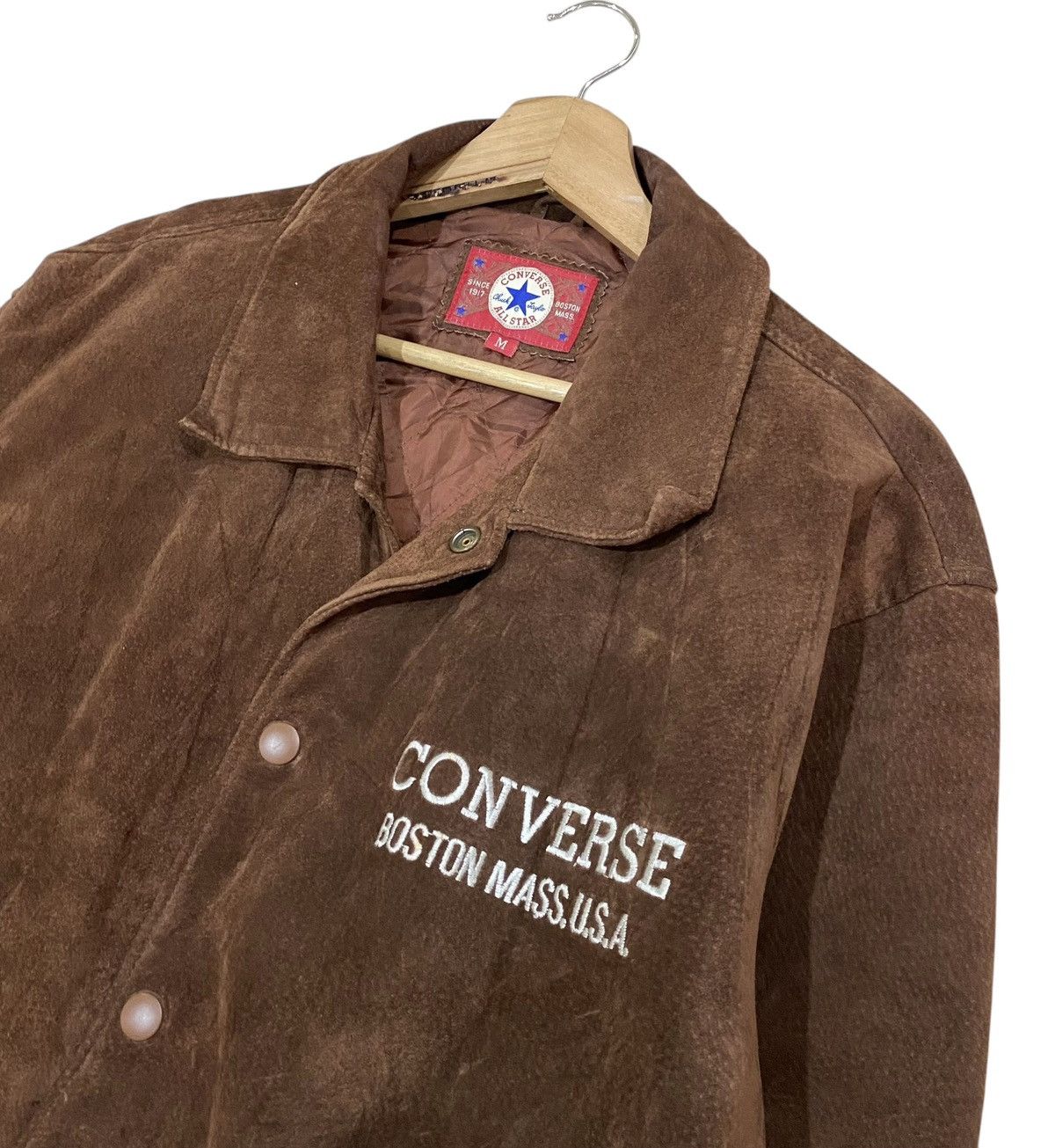 Converse × Genuine Leather 🔥VTG CONVERSE CHUCK TAYLOR PIGSKIN LEATHER VARSITY JACKET Size US M / EU 48-50 / 2 - 6 Thumbnail