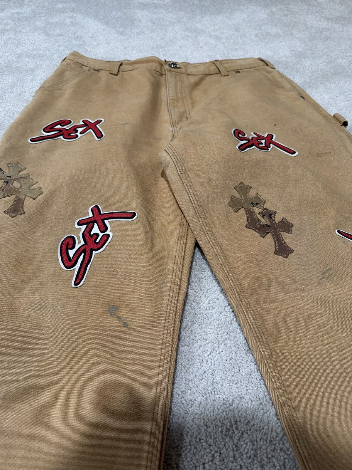 Chrome Hearts Chrome Hearts Sex Records Carhartt Tan Carpenter Pants Size US 34 / EU 50 - 2 Thumbnail