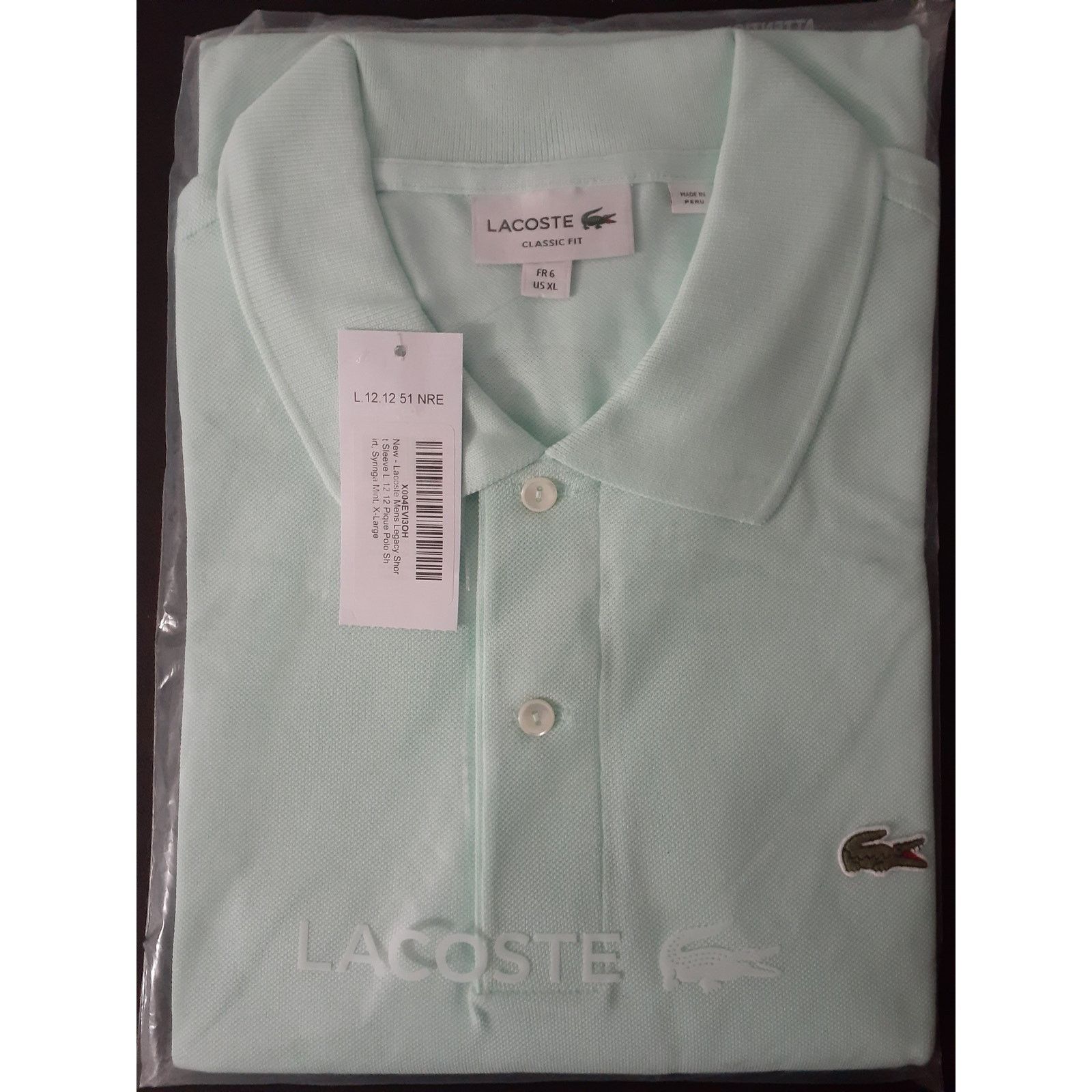 Lacoste Lacoste Mens Short Classic Chine L.12.12 Polo S Mint XL Size US XL / EU 56 / 4 - 2 Thumbnail