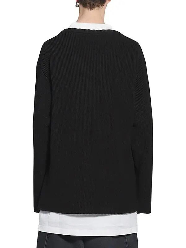 Balenciaga o1in1g1024 Layered T-Shirt V-Neck Sweater in Black/White Size US S / EU 44-46 / 1 - 4 Thumbnail