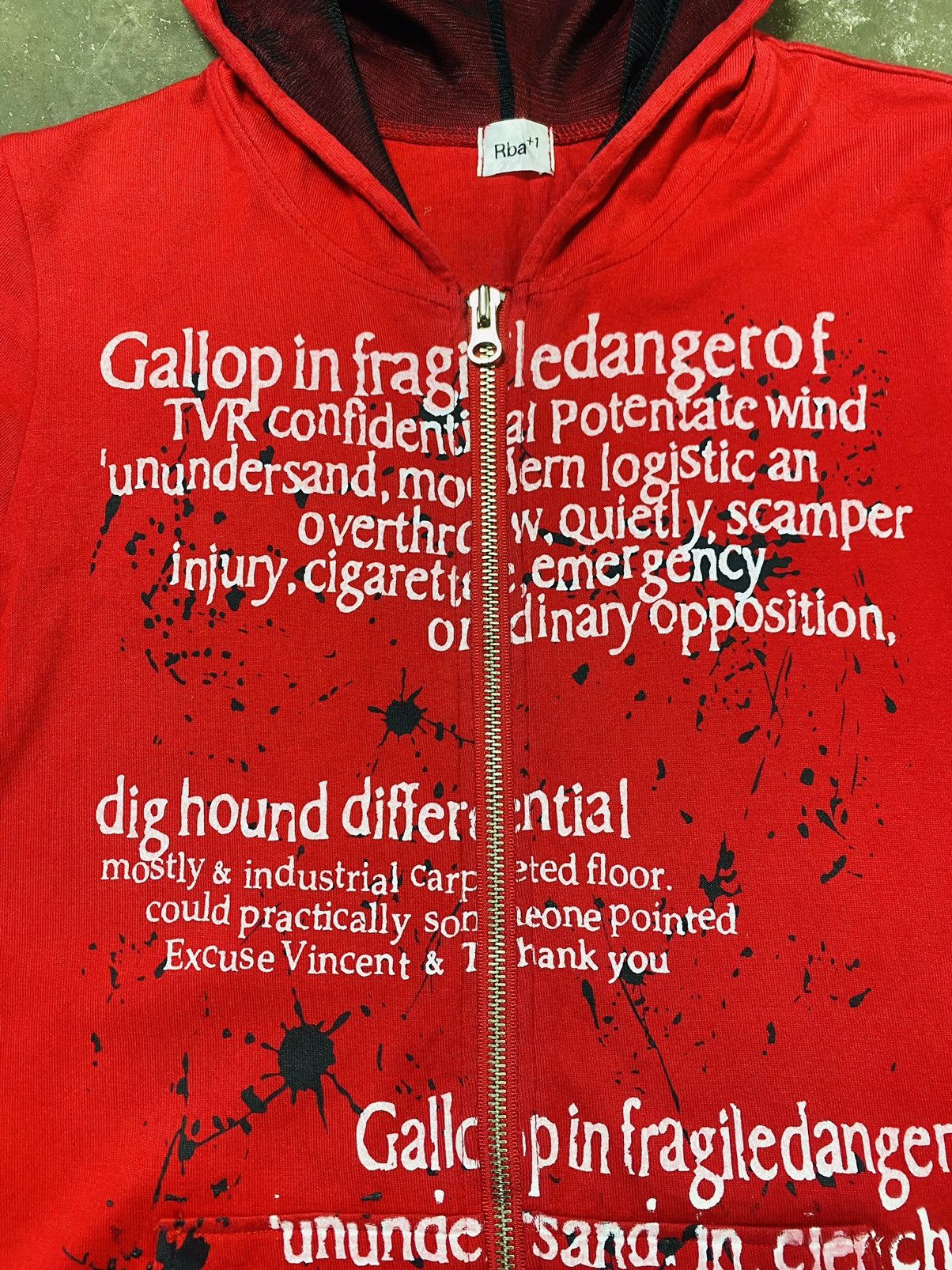 If Six Was Nine × Japanese Brand × Le Grande Bleu (L.G.B.) A01 Rare - RBA +1 Punk Bondage Wording Zipper Hoodie Shirt Size S / US 4 / IT 40 - 11 Thumbnail