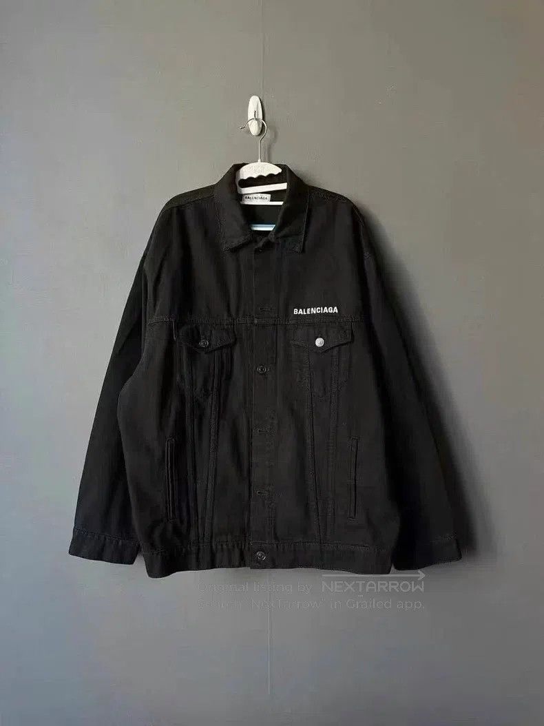 Balenciaga Balenciaga Black Crew Denim Jacket Size XS / US 0-2 / IT 36-38 - 1 Thumbnail