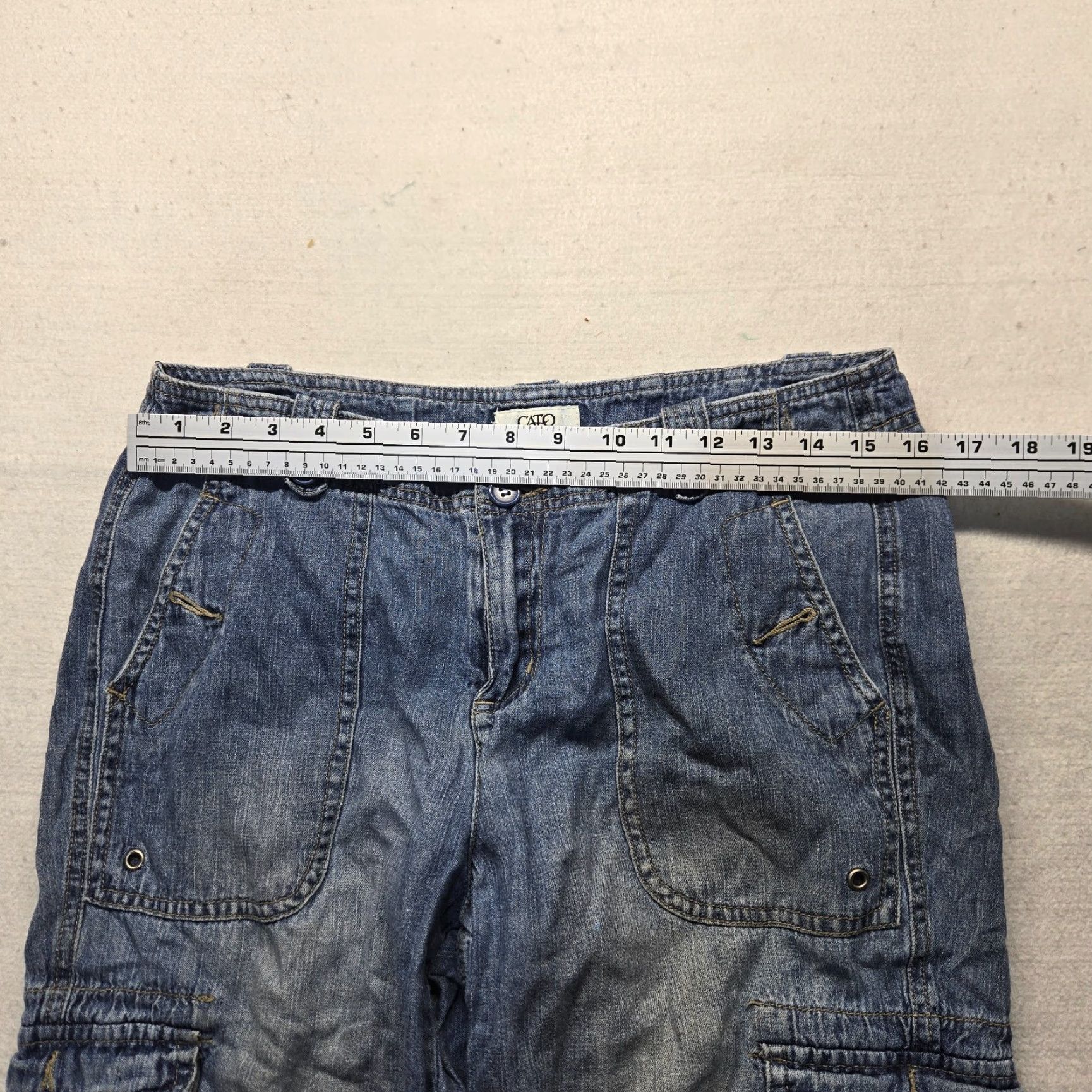 Vintage Cato Jeans Mid-Rise Capri 5-Pocket Zip Closure Blue Denim Women's 12 Jeans Size 34" / US 12 / IT 48 - 5 Thumbnail