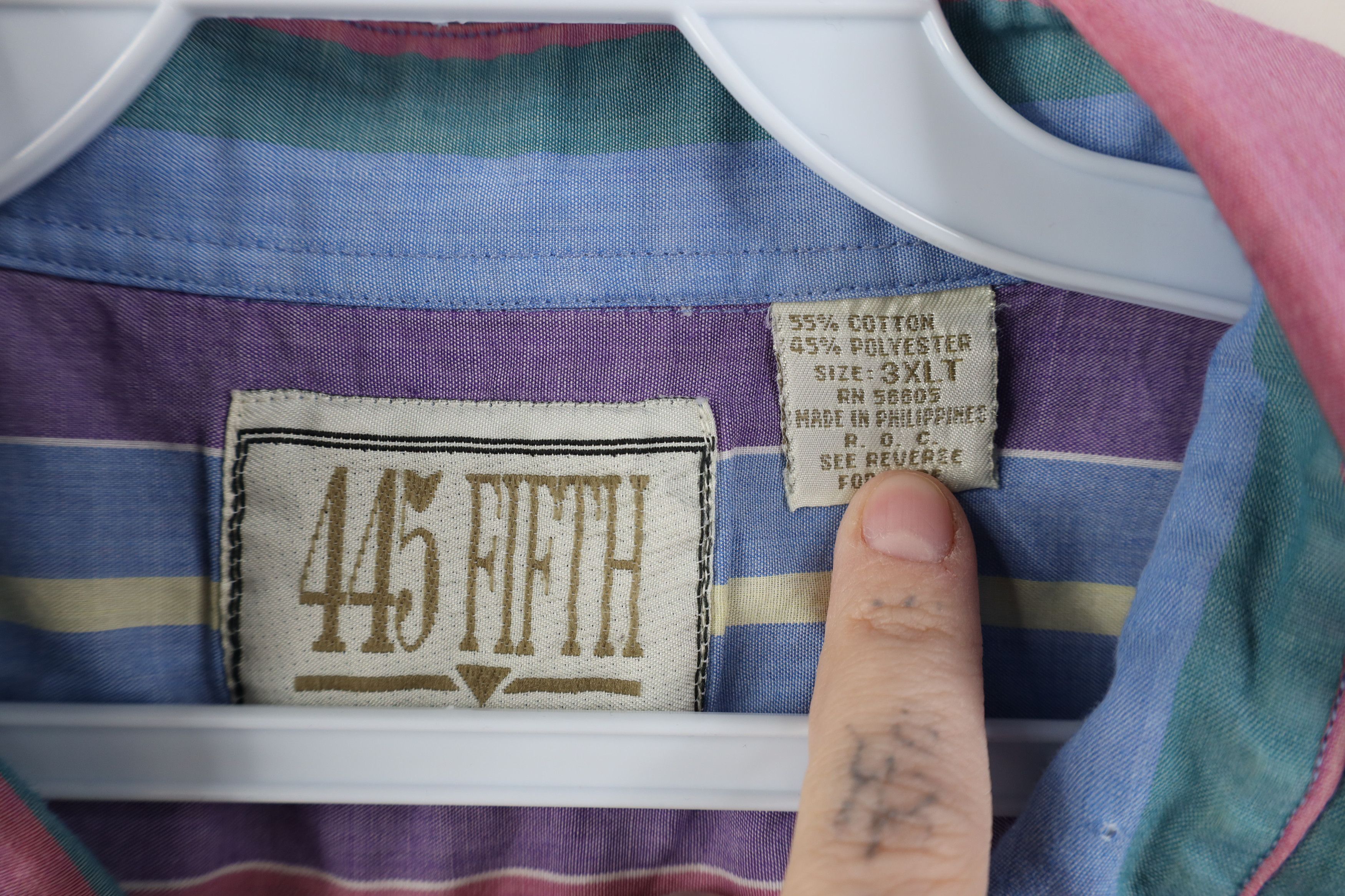 Vintage Vintage 90s Streetwear Rainbow Striped Button Down Shirt Size US XXL / EU 58 / 5 - 10 Thumbnail
