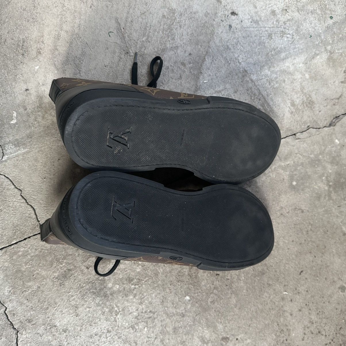 Louis Vuitton LOUIS VUITTON Sneakers Leather LV Monogram Logo Black Men’s Size US 8.5 / EU 41-42 - 7 Thumbnail