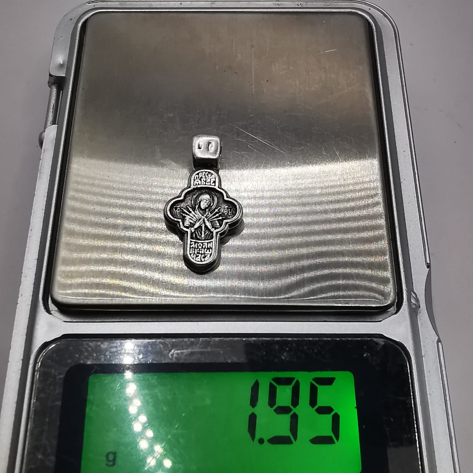 Sterling Silver Vintage Pendant Cross "Jesus, Seven-arrow" 925 silver 1,95g Size ONE SIZE - 8 Thumbnail