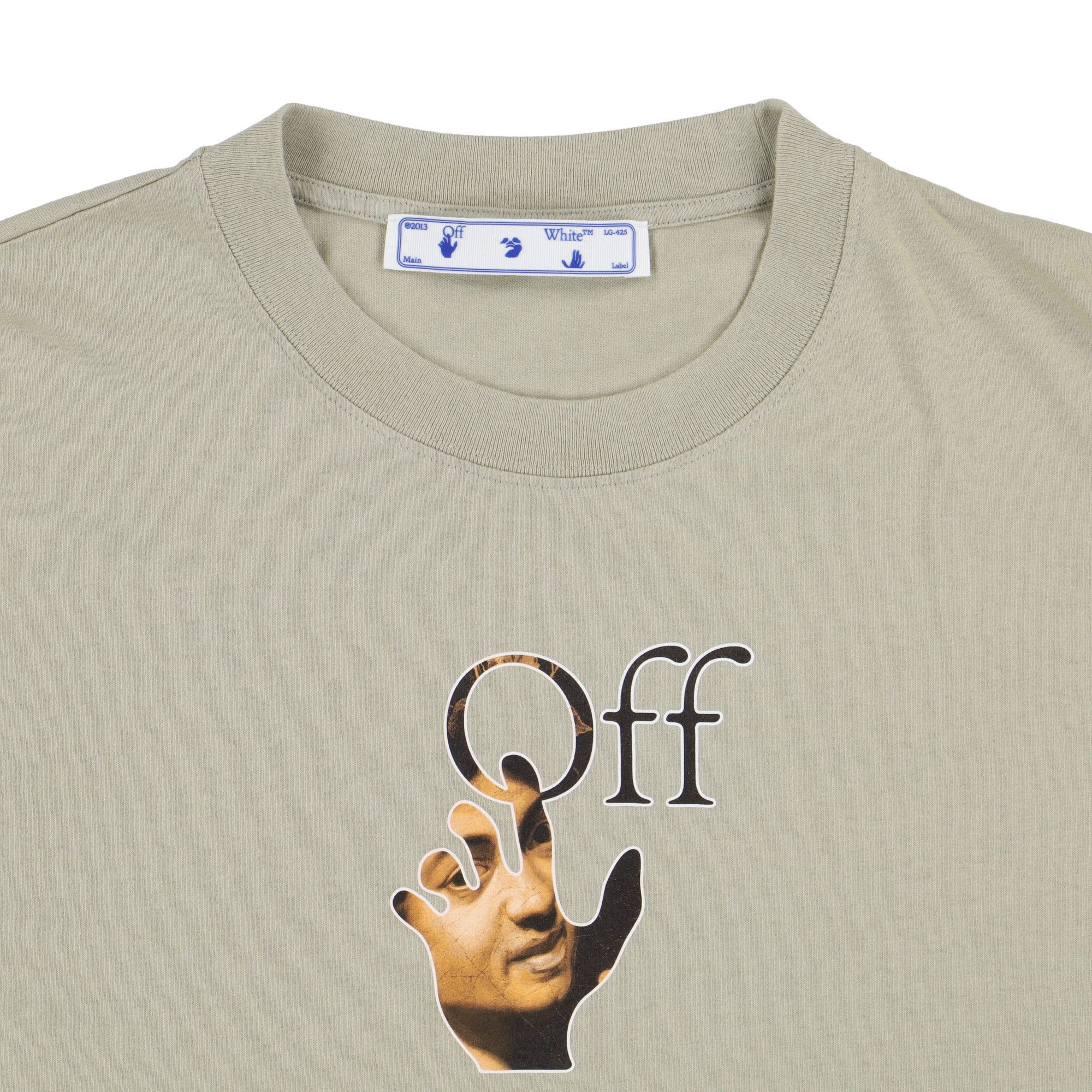 Off-White Beige Caravaggio Hand Off Logo T-Shirt Size US L / EU 52-54 / 3 - 5 Thumbnail