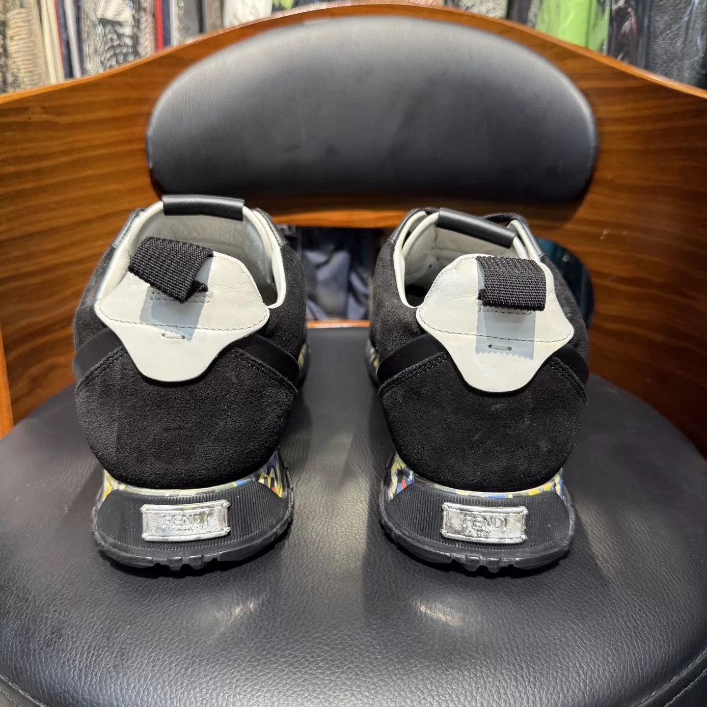 Fendi Fendi FF Logo Leather Panelled Sneakers Black 99 New 7/41 Size US 8 / EU 41 - 3 Thumbnail