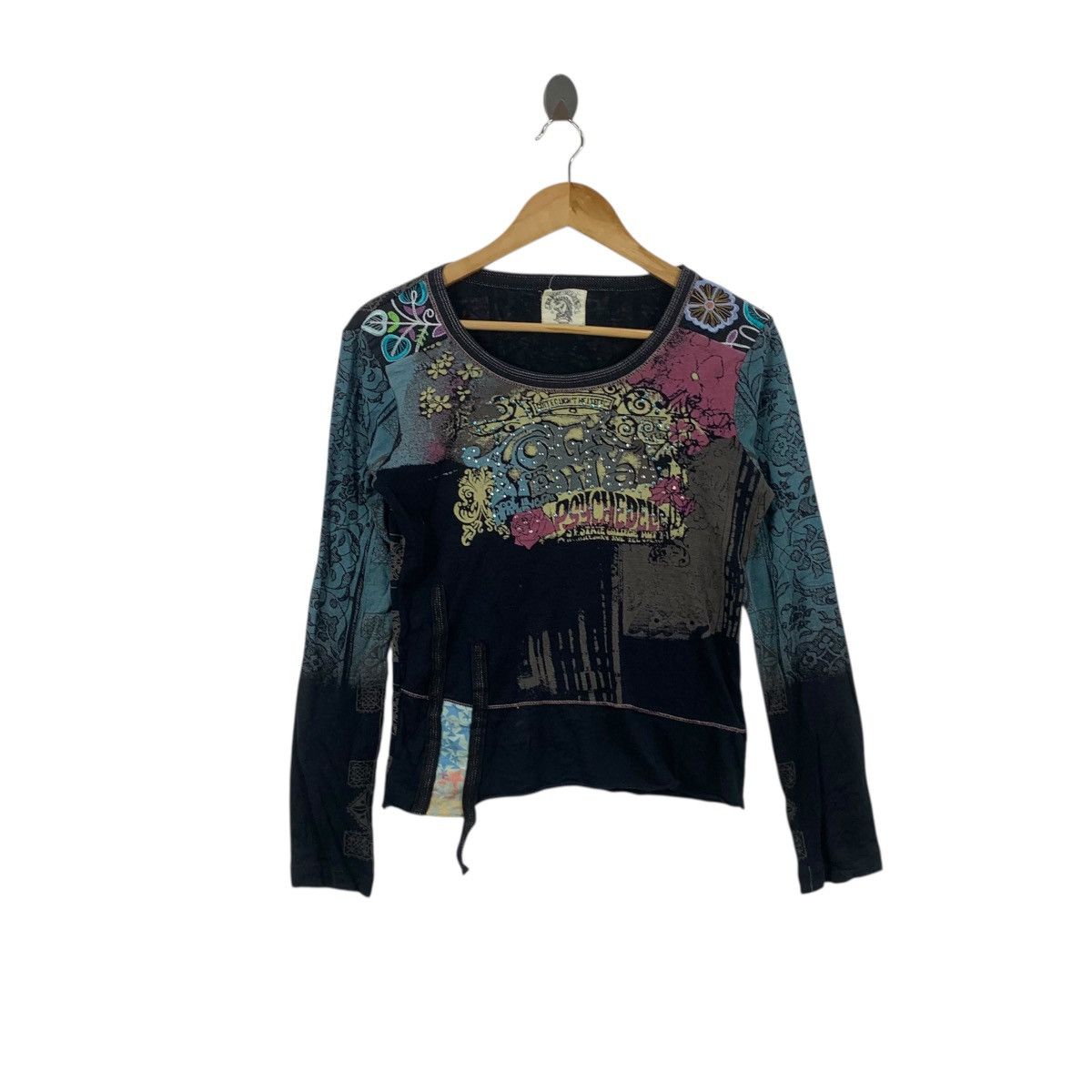 Vintage Vintage SKINNY MINNIE PSYCHEDELIC Rhinestone Bling Tee Size M / US 6-8 / IT 42-44 - 1 Thumbnail