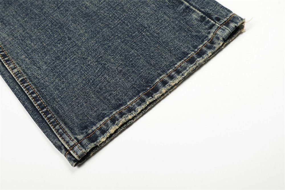 Jean Men's street washed distressed punk retro straight jeans Size US 32 / EU 48 - 6 Thumbnail