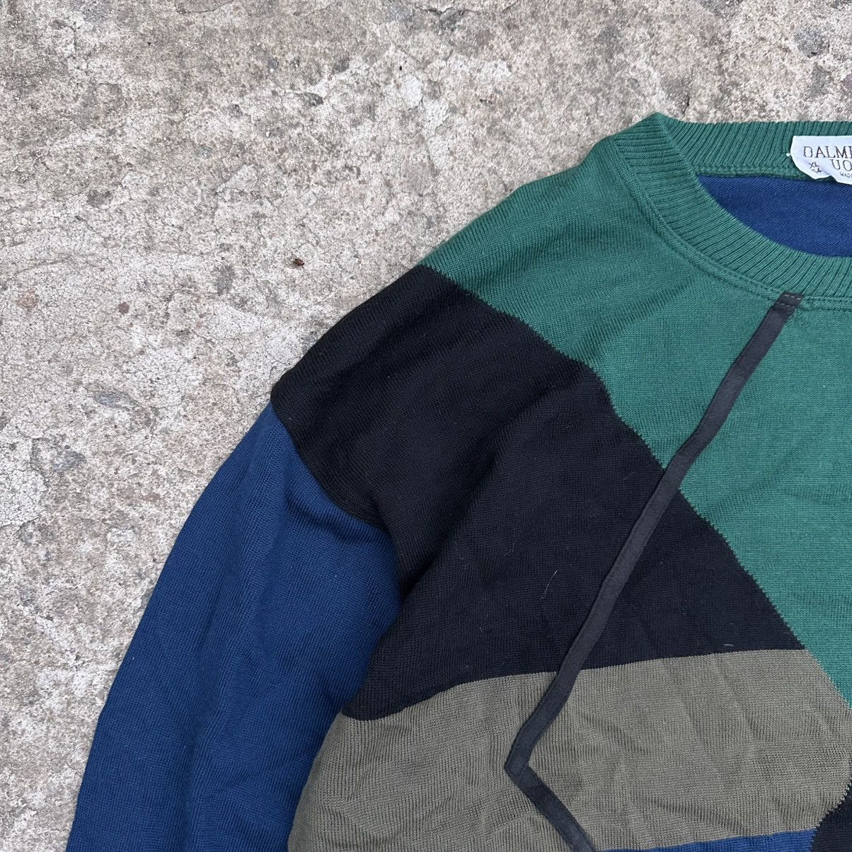 Dalmine × Vintage VTG Dalmine Uomo Geometric Coloured Patterns Sweater Lana Size US XL / EU 56 / 4 - 3 Thumbnail