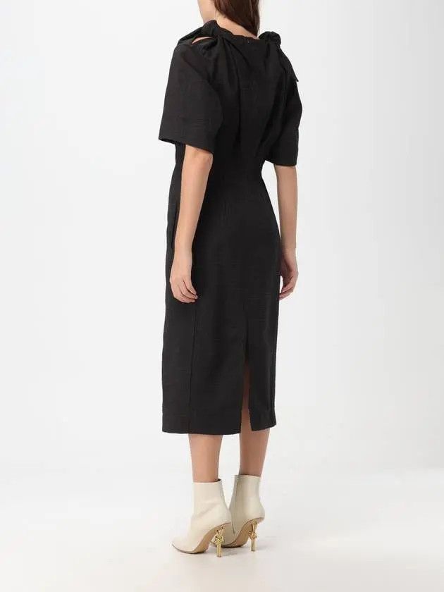 Bottega Veneta o1bcso1str0725 Viscose And Silk Criss-Cross Midi Dress Size S / US 4 / IT 40 - 3 Thumbnail