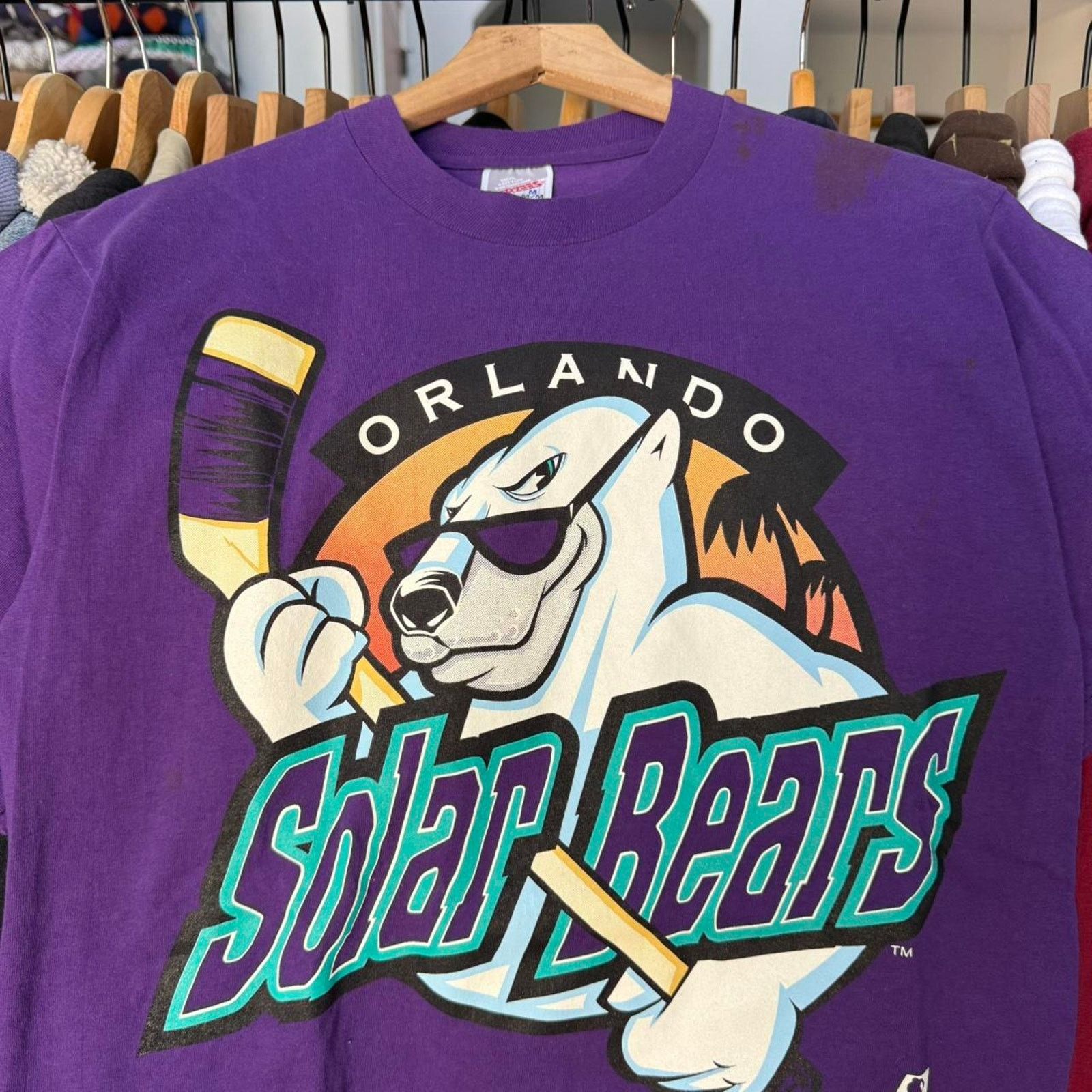 Other Vintage 90s Orlando Solar Bears IHL Hockey Tee in Purple Size US M / EU 48-50 / 2 - 2 Thumbnail