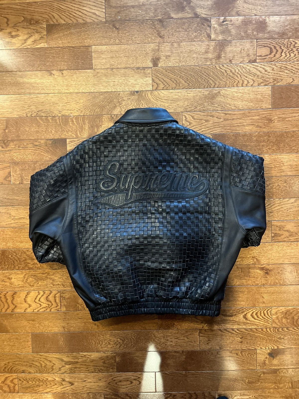 Supreme Supreme Woven Leather Varsity | Grailed