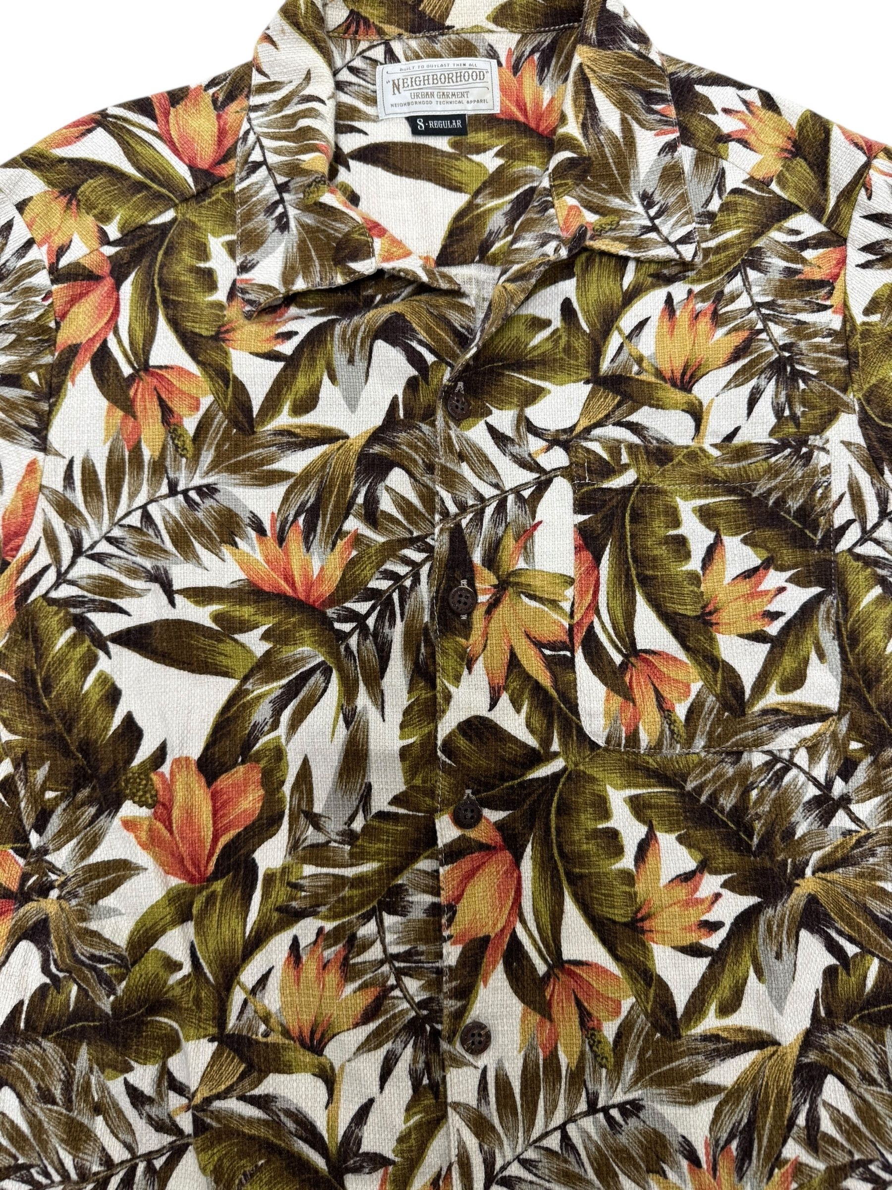 Neighborhood Neighborhood Japan Green Floral Aloha Button Up Shirt Size US S / EU 44-46 / 1 - 3 Thumbnail