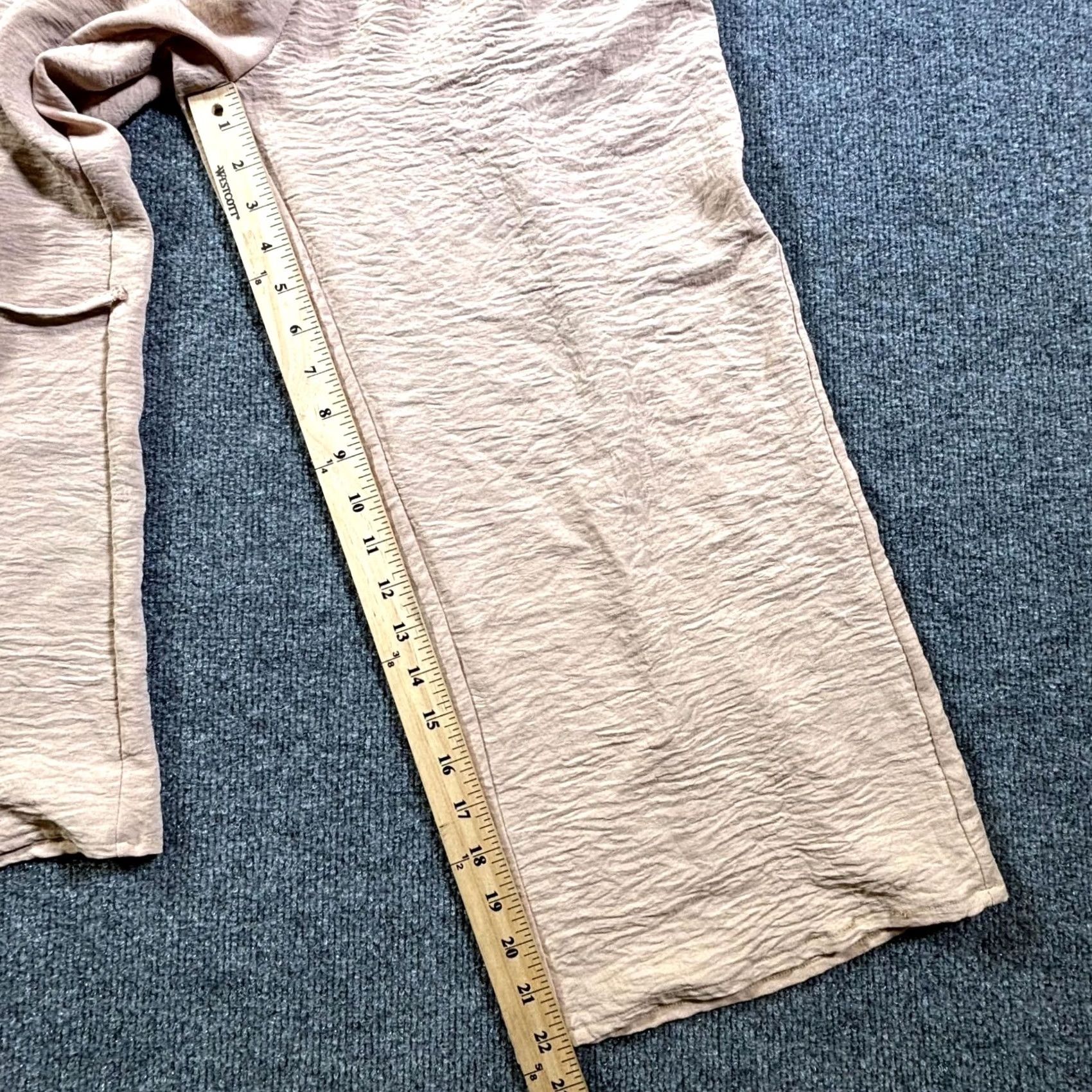 Vintage Palazzo Pant Women's S Beige Drawstring Casual Slash Pockets Whiskered Outdoor Size 28" / US 6 / IT 42 - 6 Thumbnail
