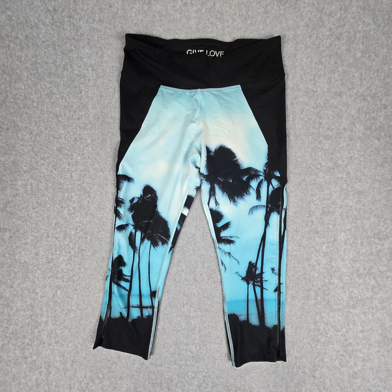 Betsey Johnson Betsey Johnson Medium Crop Leggings Palm Tree Black Blue Size 28" / US 6 / IT 42 - 1 Thumbnail
