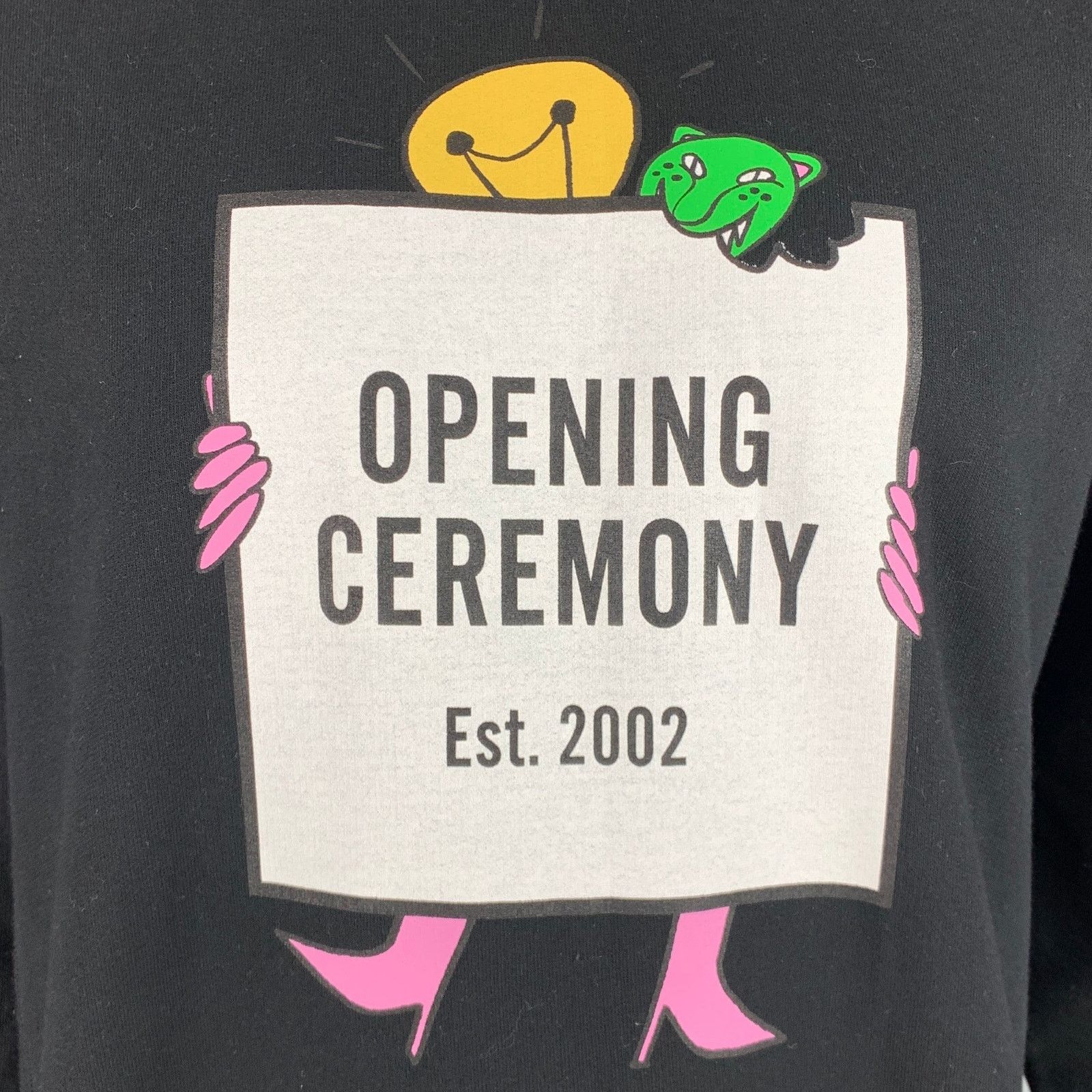Opening Ceremony L Black Multi Color Logo Cotton Crew-Neck Sweatshirt Size US L / EU 52-54 / 3 - 2 Thumbnail