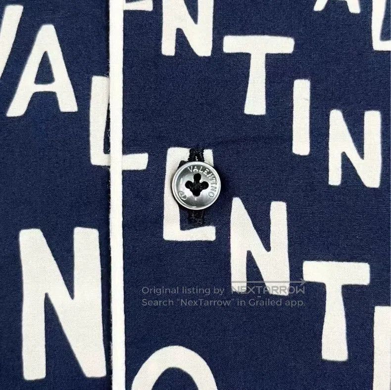Valentino Valentino Navy Logo Print Short Sleeve Shirt. Size US L / EU 52-54 / 3 - 5 Thumbnail