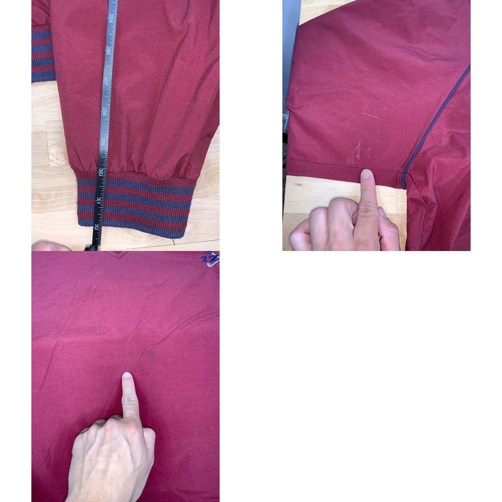 Izod VTG IZOD Pullover Windbreaker Sz L Red V Neck Long Sleeve Golf Distress #2355 Size US L / EU 52-54 / 3 - 8 Thumbnail