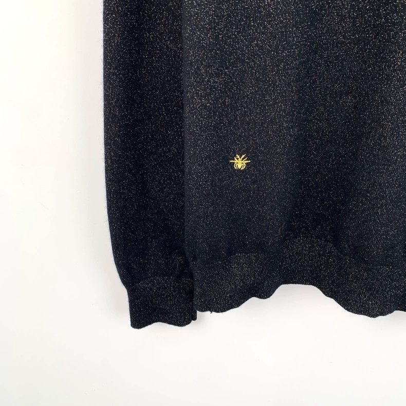 Dior Dior Black bee embroidery glitter cashmere round-neck long- Size US L / EU 52-54 / 3 - 4 Thumbnail