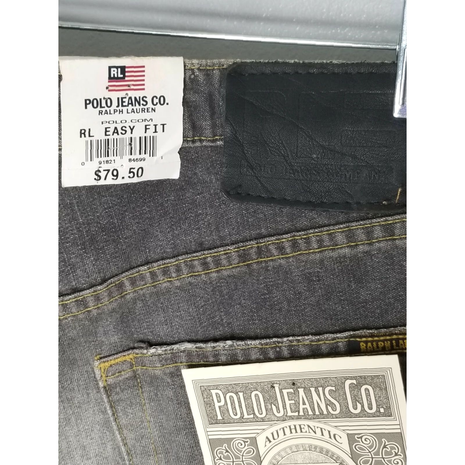 Polo Ralph Lauren Vintage 90s Men's Polo Ralph Lauren Grey Denim Jeans 34x34 Deadstock Easy Fit New York Size US S / EU 44-46 / 1 - 7 Thumbnail