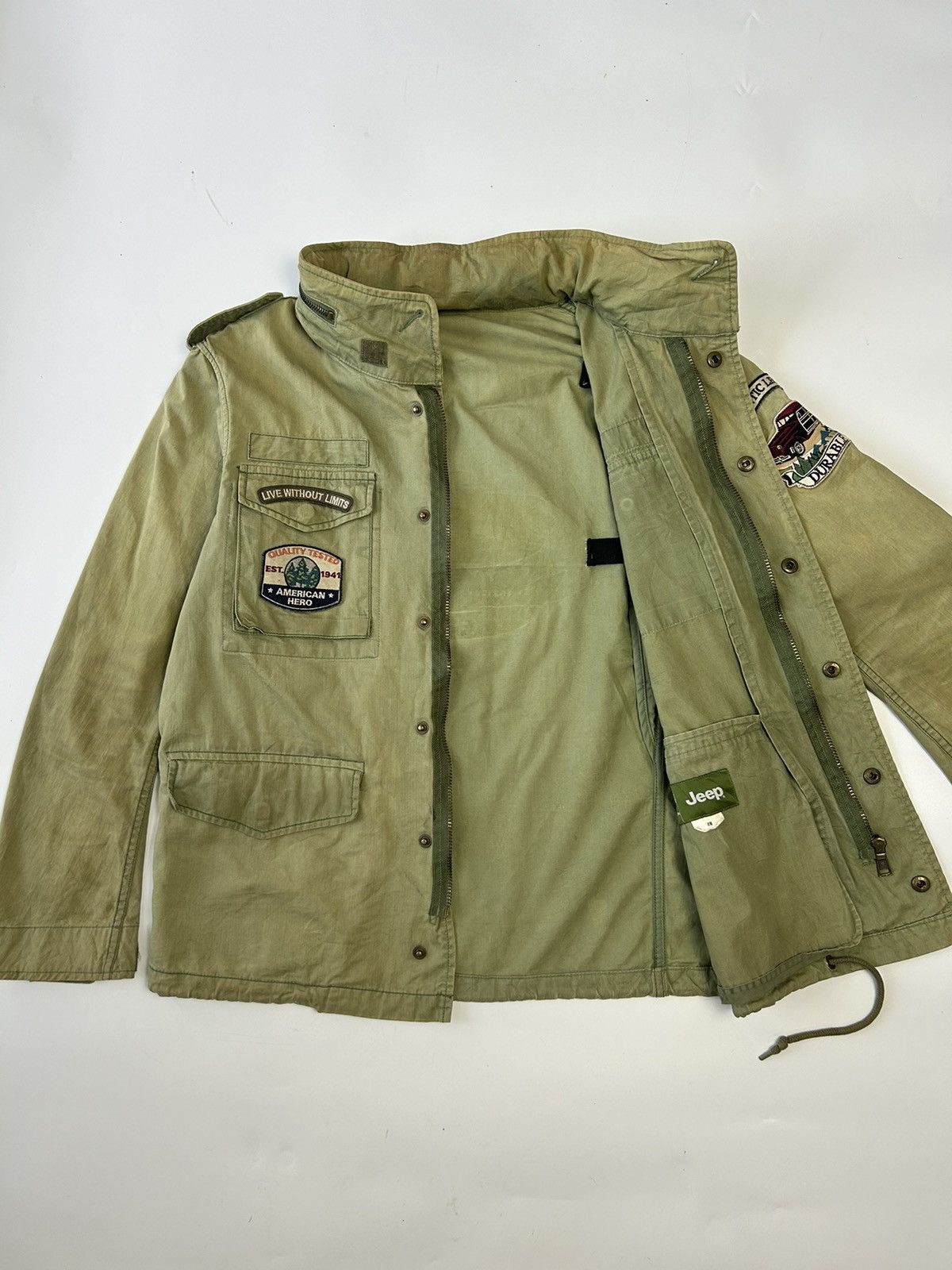 Designer × Japanese Brand × Jeep JEEP KHAKI PATCHED JACKET Size US L / EU 52-54 / 3 - 3 Thumbnail