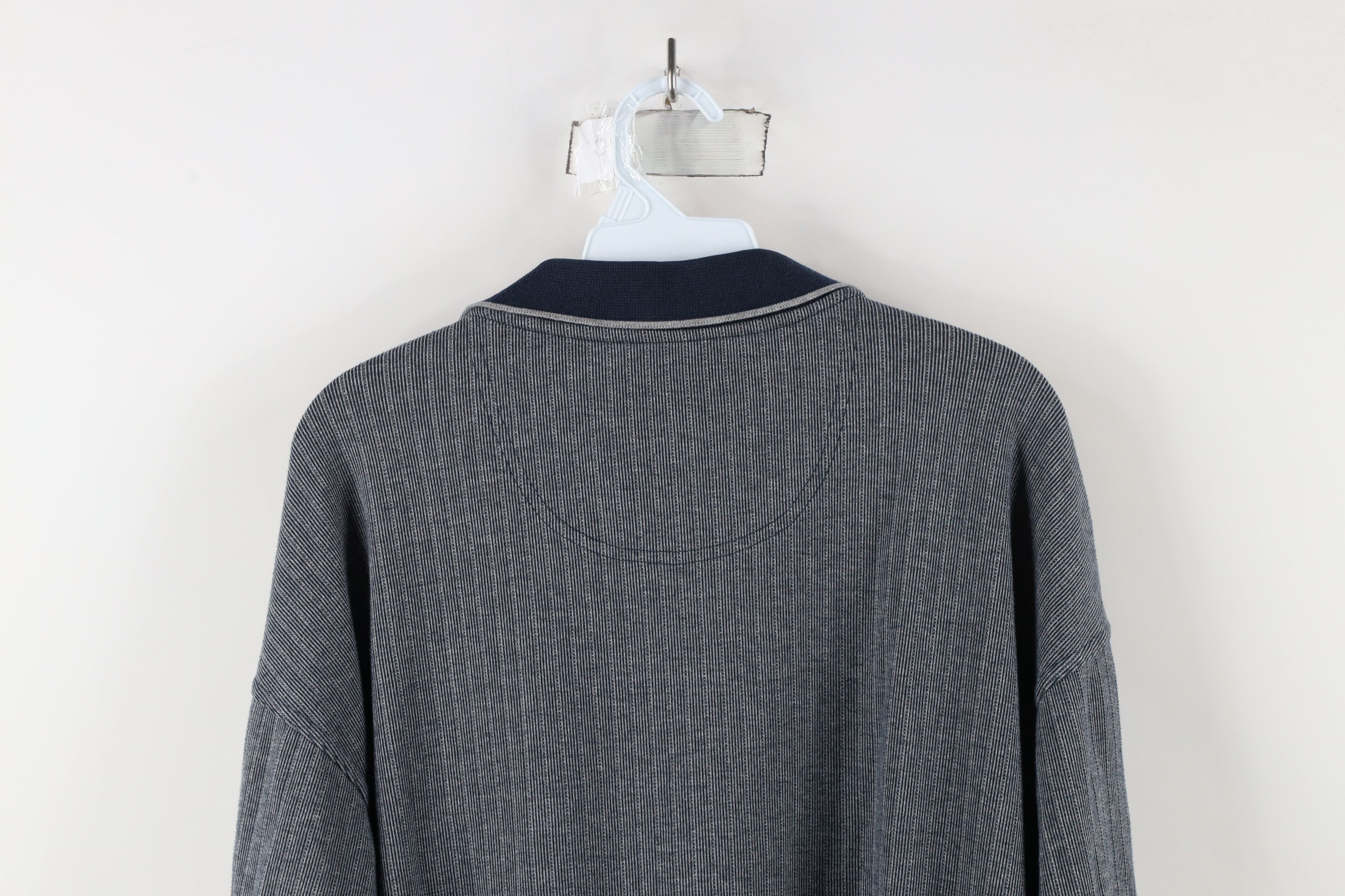 Vintage Vintage 90s Streetwear Ribbed Knit Pullover Polo Shirt Size US XXL / EU 58 / 5 - 10 Thumbnail