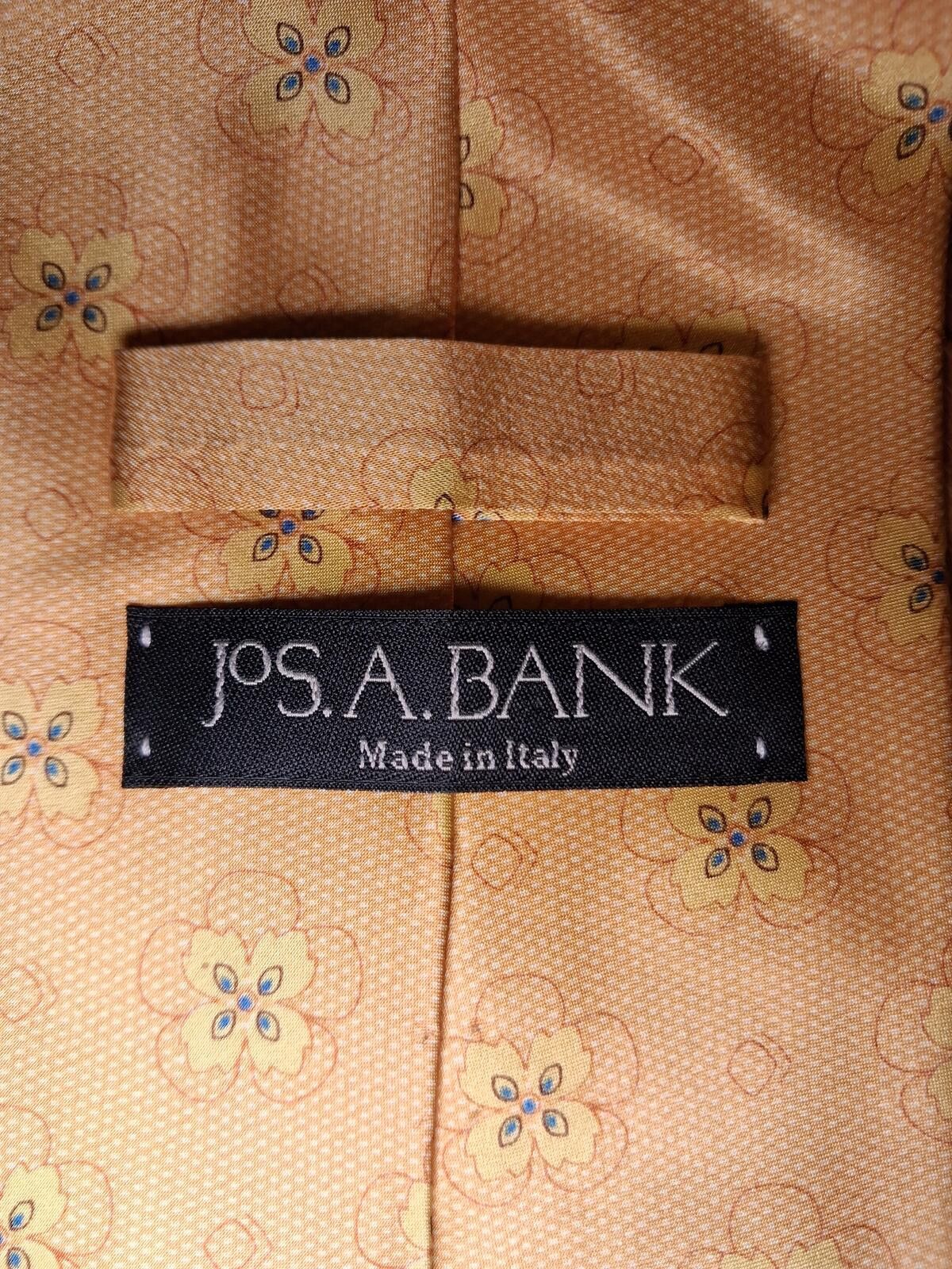 Jos. A. Bank NEW Jos A Bank Silk Tie Gold Floral Made in Italy Wide Size ONE SIZE - 2 Thumbnail
