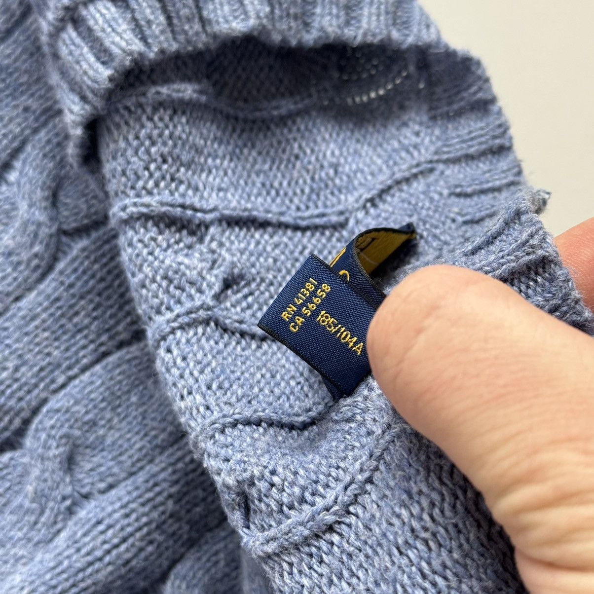 Polo Ralph Lauren × Ralph Lauren Polo Ralph Lauren Cable Knit Blue Sweater Jumper Old money Size US XL / EU 56 / 4 - 6 Thumbnail