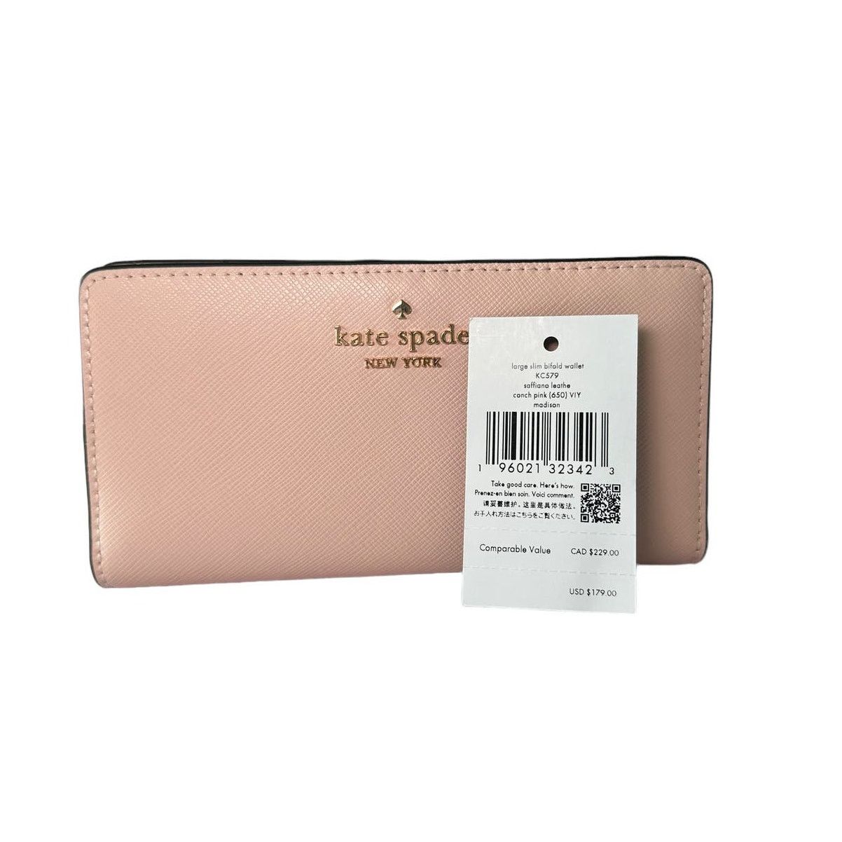 Kate Spade Kate spade Madison Large Slim Bifold Wallet in conch Pink Size ONE SIZE - 5 Thumbnail