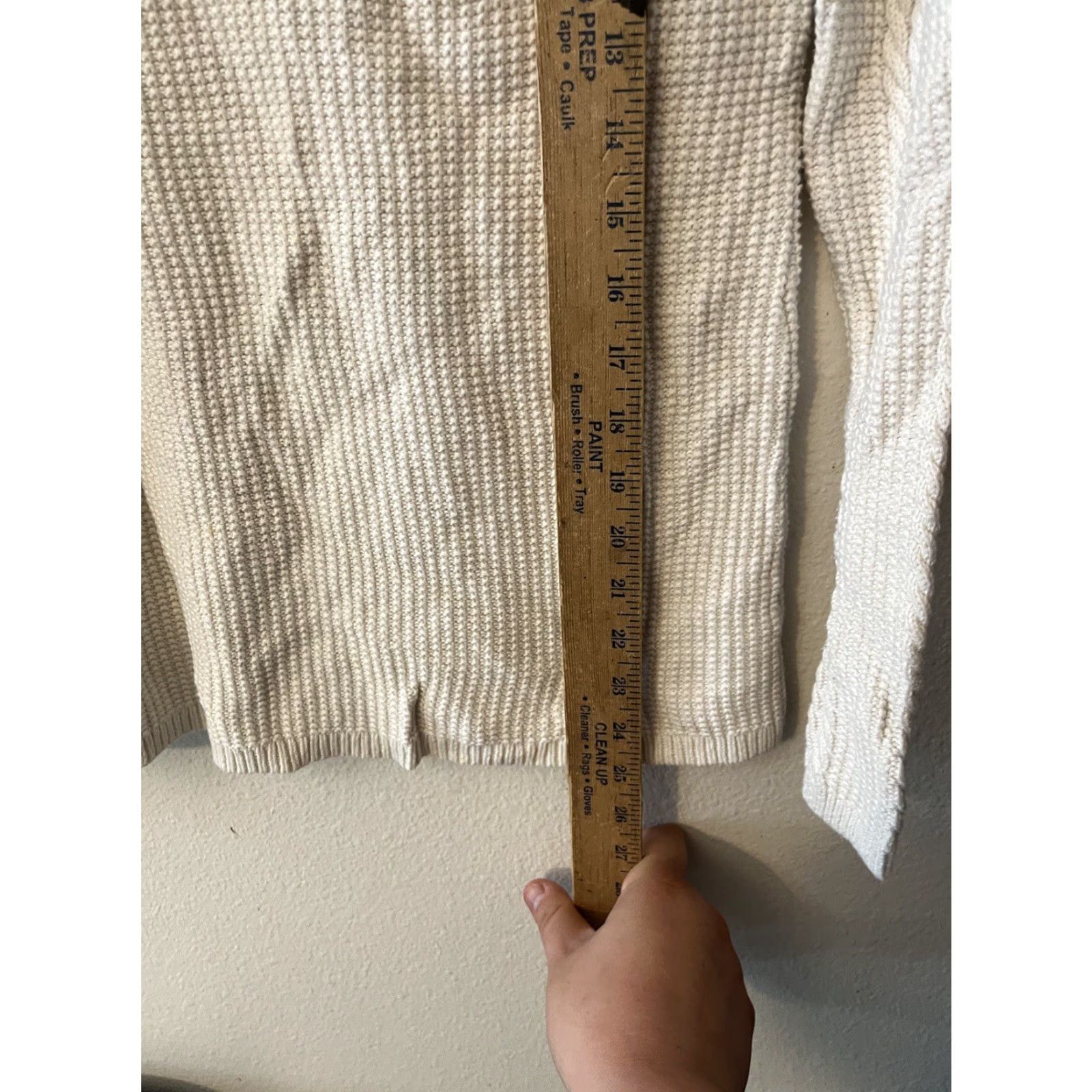 Nautica Nautica Women's Medium Ivory Cable-Knit Shawl Neck Sweater Size M / US 6-8 / IT 42-44 - 4 Thumbnail
