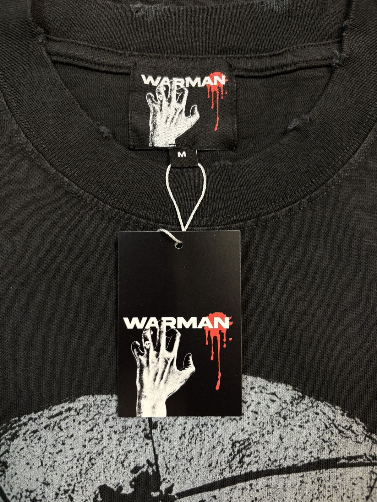Vintage Warman Broken Skull Graphic T-Shirt, Washed Black Size US M / EU 48-50 / 2 - 8 Thumbnail