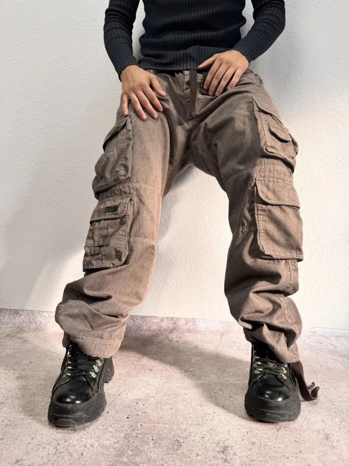 14th Addiction Avant-Garde Brown Casual Streetwear Pants Vintage Style Y2K Size US 34 / EU 50 - 7 Thumbnail